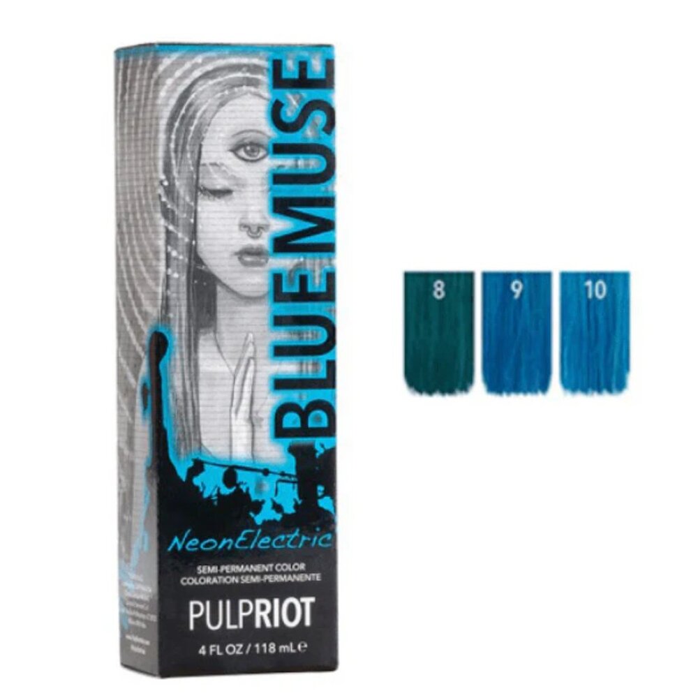 Pulp Riot Blue Muse Semi-Permanent Hair Dye Neon Blue 4oz